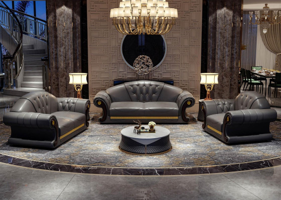 Chesterfield sofa set complete set sofa 6 pieces seat cushions side table table