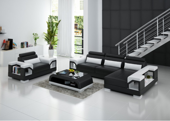 Living landscape Corner sofa L-shape Armchair Set Suite Modern Sofa Leather Couch new