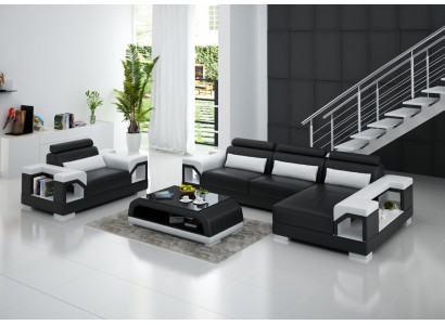 Living landscape Corner sofa L-shape Armchair Set Suite Modern Sofa Leather Couch new