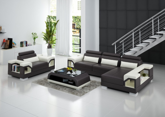 Living landscape Corner sofa L-shape Armchair Set Suite Modern Sofa Leather Couch new