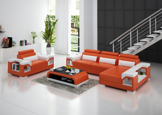 Living landscape Corner sofa L-shape Armchair Set Suite Modern Sofa Leather Couch new