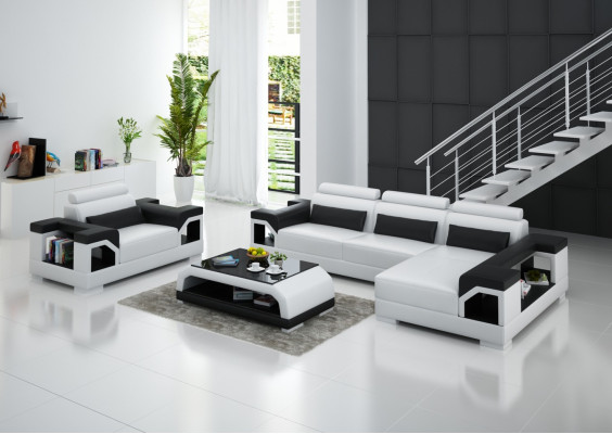 Living landscape Corner sofa L-shape Armchair Set Suite Modern Sofa Leather Couch new