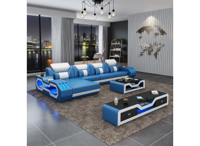 Designer Living landscape Upholstery L-shape Corner sofa Corner Suite Sofa Couch Corner led