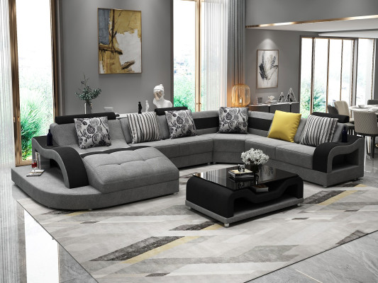 Corner sofa Sofa U-shape Couch Upholstery Designer Textile Big Fabric sofa Living landscape