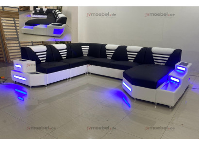 Design Modern Sofa Couch Corner sofa U-shape Leather couch Living landscape Corner sofa