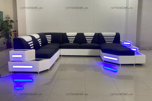 Design Modern Sofa Couch Corner sofa U-shape Leather couch Living landscape Corner sofa
