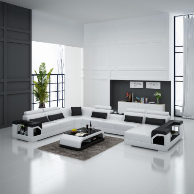 Corner suite leather sofa USB LED Luxury Living landscape sofa couch Upholstery Corner sofa