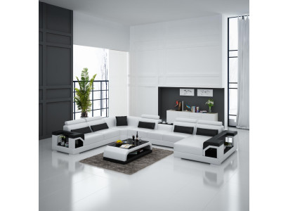 Corner suite leather sofa USB LED Luxury Living landscape sofa couch Upholstery Corner sofa