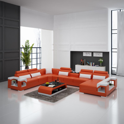 Corner suite leather sofa USB LED Luxury Living landscape sofa couch Upholstery Corner sofa