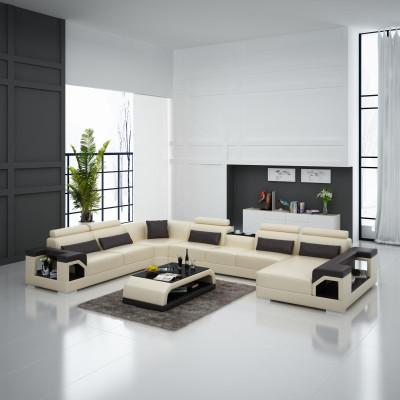Corner suite leather sofa USB LED Luxury Living landscape sofa couch Upholstery Corner sofa