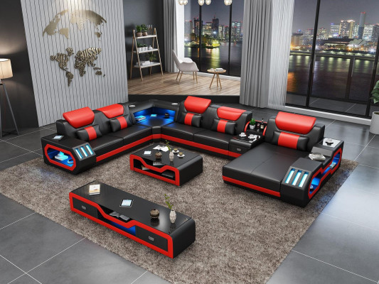 Corner sofa U-shape Coffee table Upholstery Corner suite Corner sofa Sofa Upholstery Seat Corner