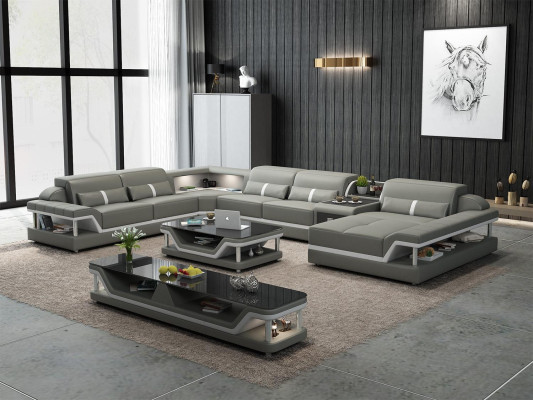 Living landscape U-shape Corner sofa Coffee table Sideboard Design Living landscape 3-piece