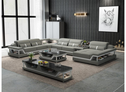 Living landscape U-shape Corner sofa Coffee table Sideboard Design Living landscape 3-piece