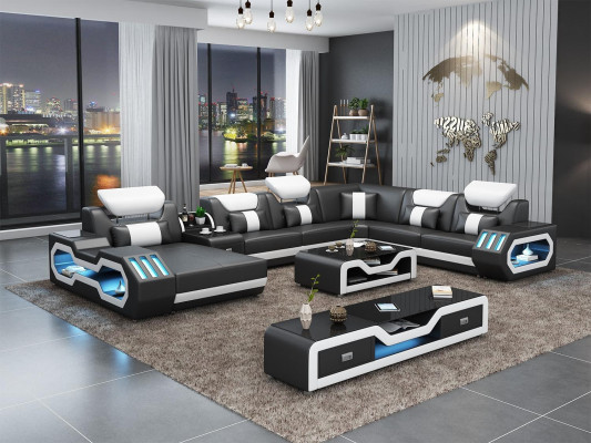 Living landscape U-shape Corner sofa Coffee table Sideboard Design Living landscape Big new