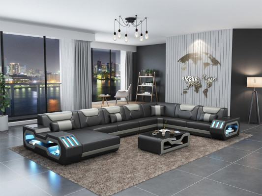 Living landscape U-shape Corner sofa Coffee table Sideboard Design Living landscape Big new