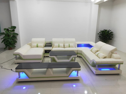 Modern Design Living landscape Corner sofa Sofa Couch Upholstery TV cabinet Coffee table Leather