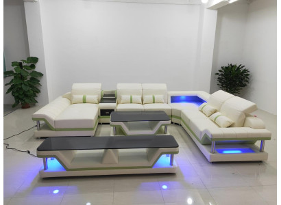 Modern Design Living landscape Corner sofa Sofa Couch Upholstery TV cabinet Coffee table Leather