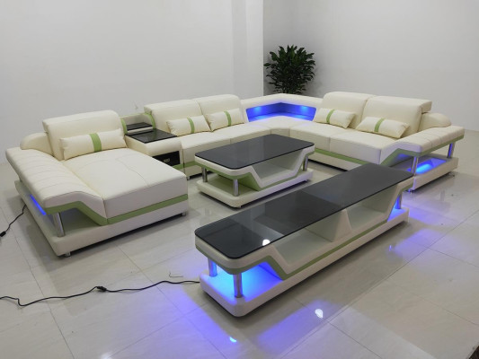 Modern Design Living landscape Corner sofa Sofa Couch Upholstery TV cabinet Coffee table Leather
