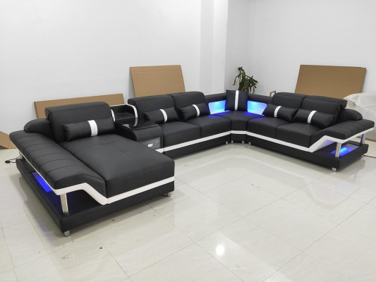 Modern Design Living landscape Corner sofa Sofa Couch Upholstery TV cabinet Coffee table Leather