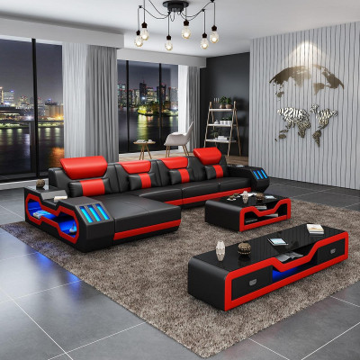 Living landscape L-shape Corner sofa + Coffee table + Sideboard Design Living landscape