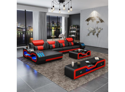 Living landscape L-shape Corner sofa + Coffee table + Sideboard Design Living landscape
