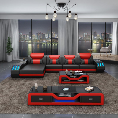 Living landscape L-shape Corner sofa + Coffee table + Sideboard Design Living landscape