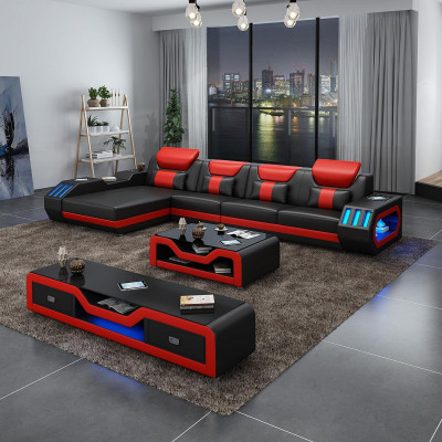 Living landscape L-shape Corner sofa + Coffee table + Sideboard Design Living landscape