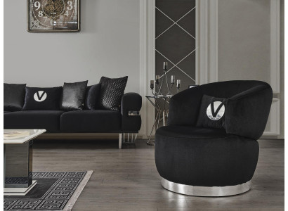 Black armchair 1 seat textile living room luxury new design armchair armchair modern