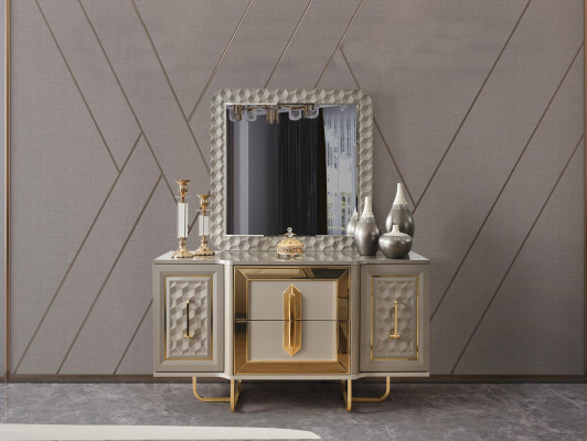 Suite Sideboard Mirror Chests of drawers Luxury Sideboard Wardrobe Set Wood new
