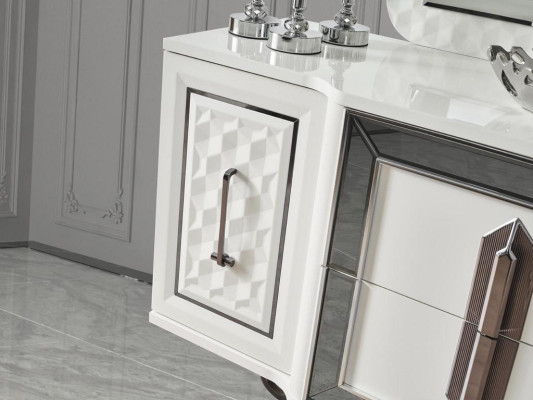 Sideboard White Chest of drawers Consoles Table Mirror 2pcs. Chests of drawers, sideboards