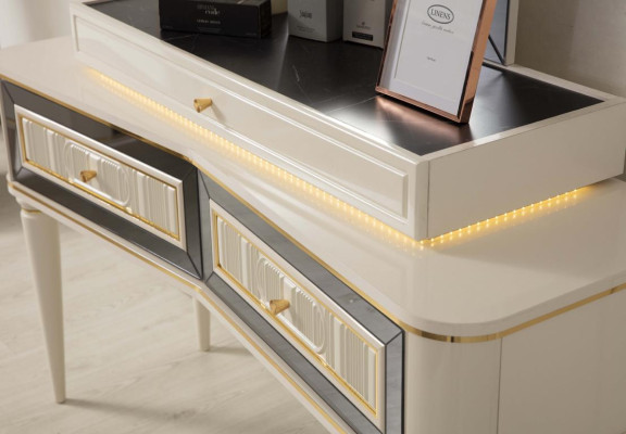 Dressing table White dressing table Luxury Console Chest of drawers Wood modern design