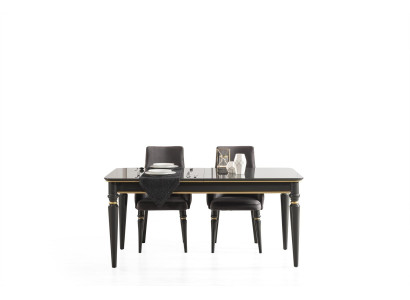 Black Luxury Dining table Italian Design Furniture Furnishings Tables Table new