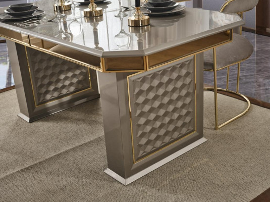 Dining table Gray Modern Dining room Beautiful Kitchen Wood Tables Design Luxury Metal new