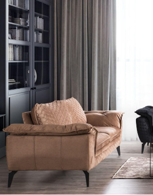 Sofa 3 seater brown sofa style luxury living room modern design upholstery fabric new