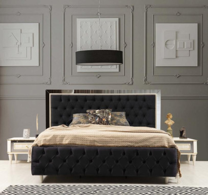 Chesterfield Bed with upholstered design luxury double hotel beds luxury