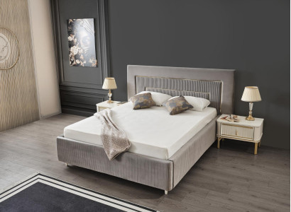 Bed Upholstered bed Luxury Bedroom Design Beds Textile Wood Bed frame new