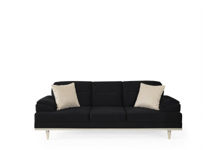 Three Seater Couch Living room Sofa Furniture Black Couches 3 Seat 240cm