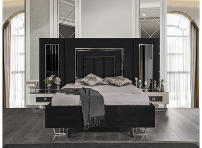 Bedroom Bed 2x Bedside tables Luxury Beds Set Complete Design Furniture 3pcs