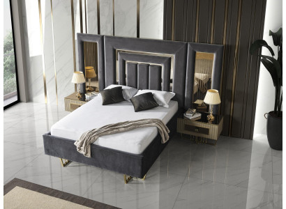 Luxury Bedroom Bedside table Beds Bed 3pcs. Complete Set Design Furnishings