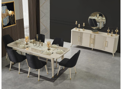 Dining room Set Ess Group Wood Table Tables 7-piece Complete Set Dining table + 6 Chairs