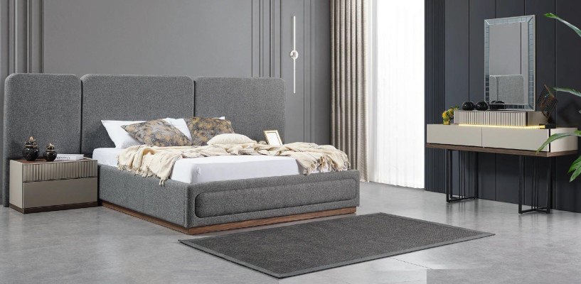 Bed 2x Bedside tables Dressing table Luxury designer furniture bed set 4-piece