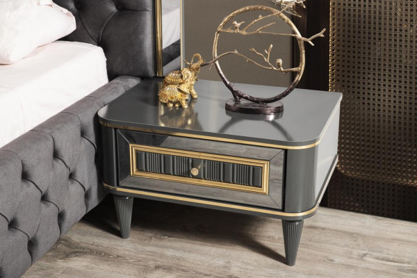 Luxury Bedroom Bedside table Beds Bed 3pcs. Complete Set Design Furnishings
