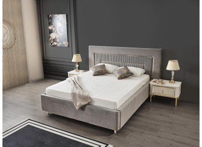 Bedroom Bed 2x Bedside tables Luxury Beds Set Complete Design Furniture 3pcs.