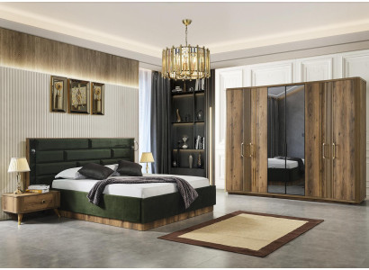 Design modern luxury bed 2 Bedside tables Wardrobe INCLUDED 4-piece set
