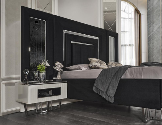 Bedroom Furniture Luxury Bed Textile with Nightstands Chest of drawers Mirror 5pcs