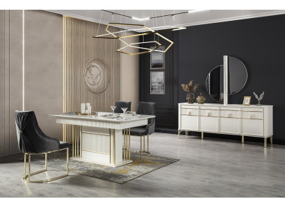 Dining table Chair Dining set Suite Dining room Tables Chest of drawers Set 6pcs