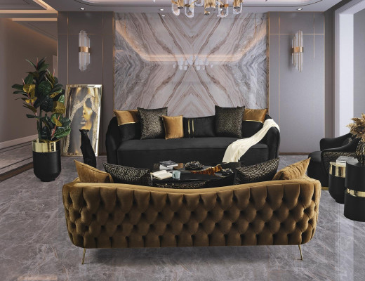 Luxury Chesterfield Sofa set Couch 4+3 Seat Couches Textile Sofa Furniture