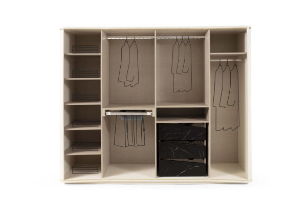 Modern Bedroom Set Black Bed + 2x Bedside tables 4 pieces. Wardrobe