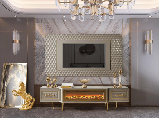 Luxury wall unit with fireplace television stand tv board wall wall units sideboard