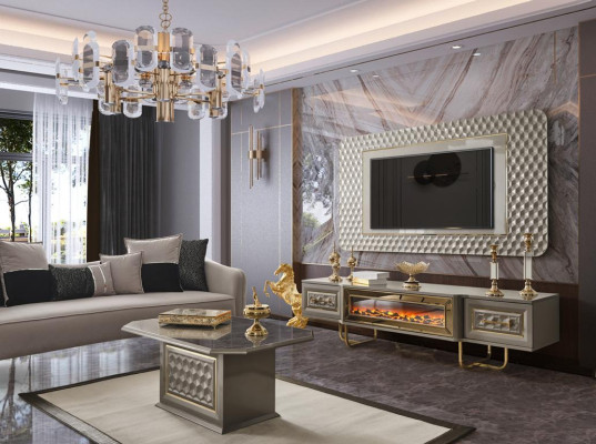 Luxury wall unit with fireplace television stand tv board wall wall units sideboard
